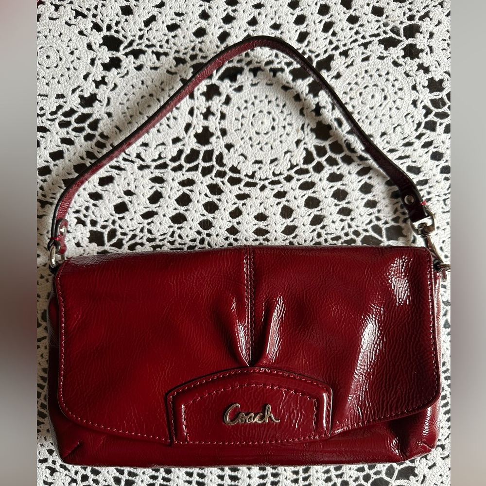 Vintage Coach Red Patent Leather Convertible